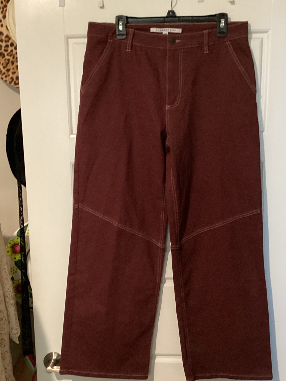 Celebrity pink Jr Wide Leg Jeans in Burgundy